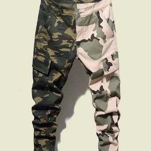 UNISEX two toned camouflage jeans W/stretch